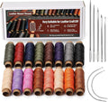 0.8 mm Leather Sewing Thread, 16 Colors 32 Yards Waxed Thread, Round Waxed by KAQRHFT