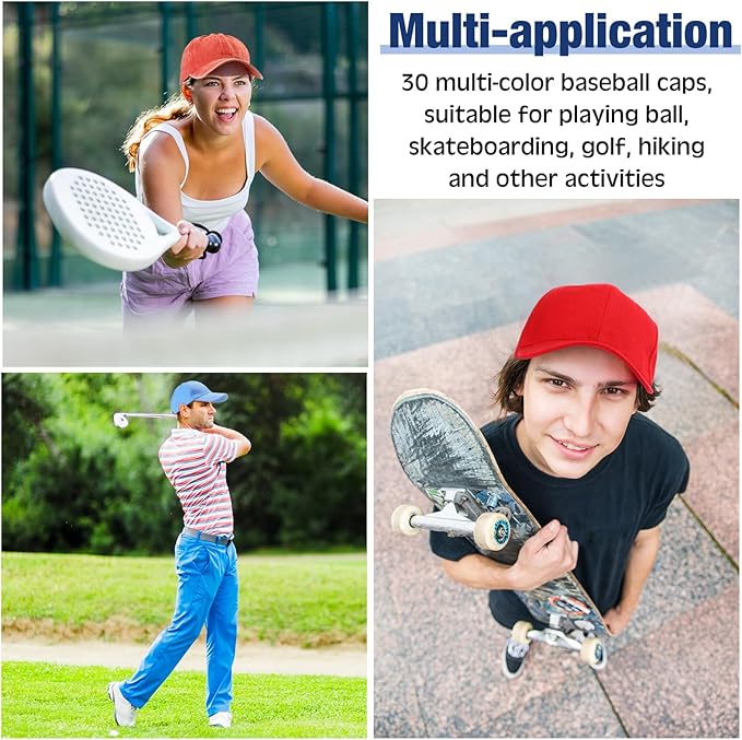 Yahenda 30 Pack Vintage Baseball Cap Washed Denim Distressed Bulk Adjustable Cotton Dad Hat Golf Hats for Women Men