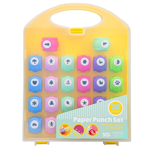Scrapbook Paper Punch 26pc Mini Paper Hole Punchers w Case - Image 7