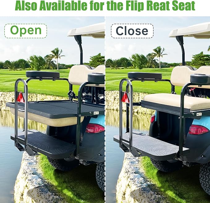 Rear Safety Grab Bar Universal Compatible with Yamaha Club Car EZGO Golf Cart with Reflective Triangle Board