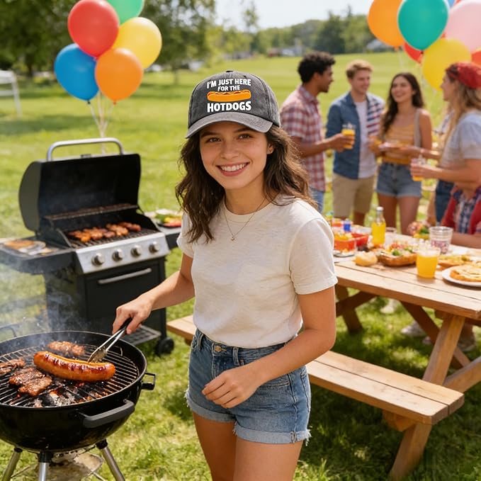 I'm JUST HERE for The Hotdogs Hats for Men Baseball Caps Trendy Washed Workout Hats Light Weight