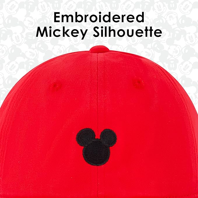 Disney Unisex Adult Disney Mickey Mouse Dad Hat, Adult Baseball Cap with Curved Brim