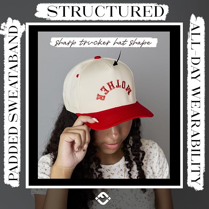 Funky Junque Trucker Hat Women Men 2-Tone Baseball Cap – Vintage Western Style Embroidered Snapback, Premium Cotton Blend