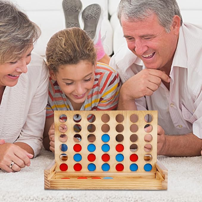 Glintoper Shut The Box & 4 in a Row Tables Game Set, Classic Wood Dice Game - Image 9