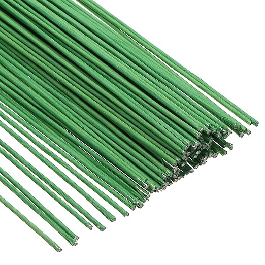 PATIKIL 16 Gauge 16" Floral Stem Wire, Light Green - Image 4
