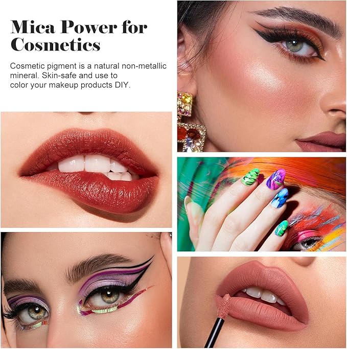 Deep Red Mica Powder Pigment -Cosmetic Grade Metallic Mica Powder - Image 4