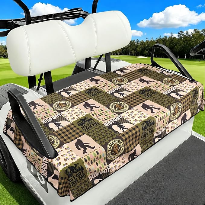 Golf Cart Seat Covers Club Car Golf Cart Accessories for Men Women Golf Carts Seat Towel Blanket 2-Seat Golf Cart Decorations