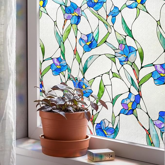 3D Stained Glass Window Film, Decorative Window Privacy Film by ADDHERES
