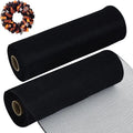 TONIFUL 2 Rolls 10 Inch Black Decorative Mesh Ribbbon Rolls, Fabric Mesh by TONIFUL