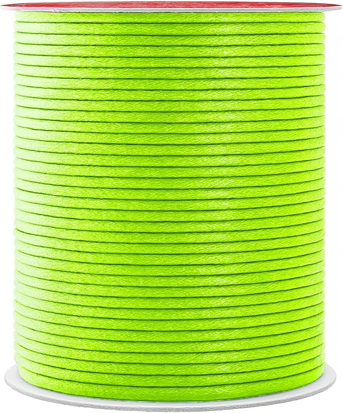 Mandala Crafts 2mm 109 Yards Lime Green Cotton Waxed Cord by MandalaCrafts