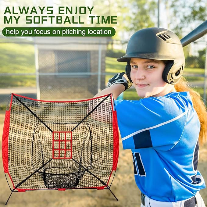Leyndo 2 Pcs Adjustable Strike Target for Baseball Net Practice Throwing Hitting Strike Zone Accuracy Full and 9 Pocket Pitching Target Team Training Aid for 6 x 6, 7 x 7, 8 x 8 ft Nets