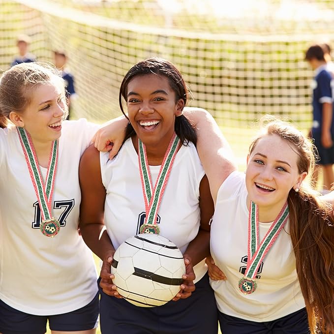 Ecation Medals with Neck Ribbons Soccer Awards Medals Baseball Team Awards Softball T-Ball Flag Football Trophy for Kids Sports Competitions Celebration Gift