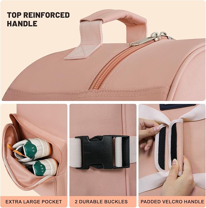 DAREKUKU Golf Travel Bags for Airlines with Adjustable Support Rod and Detachable Shoulder Straps, Hard case Top Soft Foldable Golf Club Travel Covers