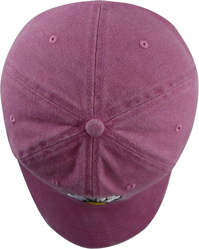 Pickleball Hat for Women, Adjustable Cotton Embroidered Daisy Pickle Ball Baseball Cap