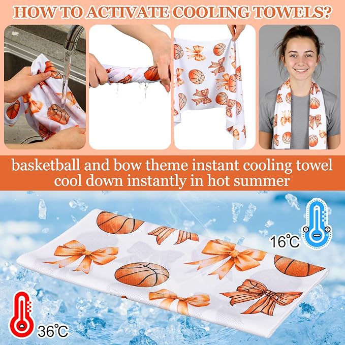 Moukeren 24 pcs Cooling Towels 40"x12" Bulk Sports Ice Towel for Neck and Face Quick Dry Breathable Microfiber Chilly Party Favors Supplies for Coach Gift and Sport Party Favors