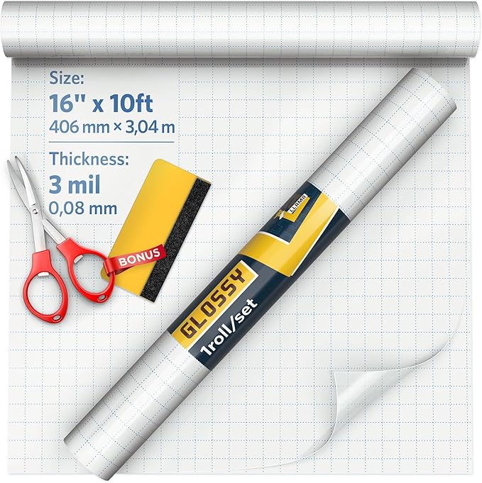 Self Adhesive Clear Glossy Laminating Roll 16” x 10ft 3 MIL Multipurpose by LaLlama