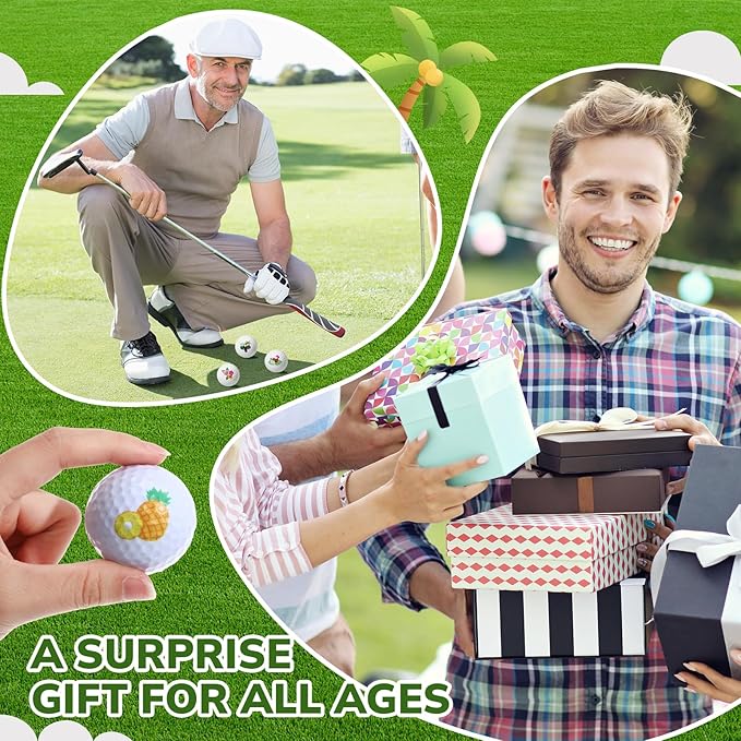 Civaner Hawaii Golf Balls Gift Set Tropical Collection Golf Accessories Novelty Funny Golfer Birthday Gifts for Men Women Coworkers Employee Golfers Lovers