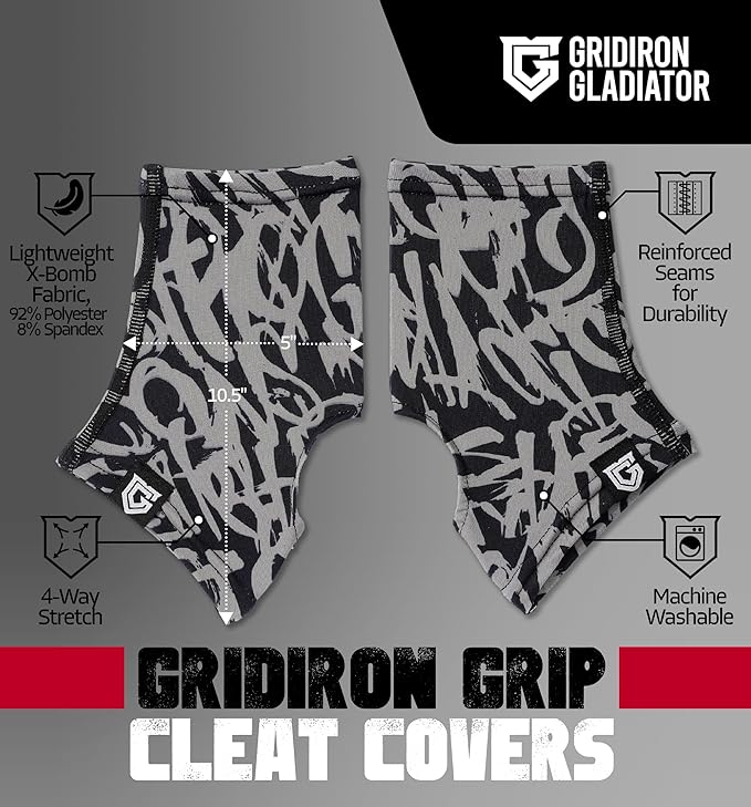 Gridiron Gladiator Cleat Covers - Football Spats - Football Cleat Cover - Cleat Spats for Soccer, Baseball & Softball
