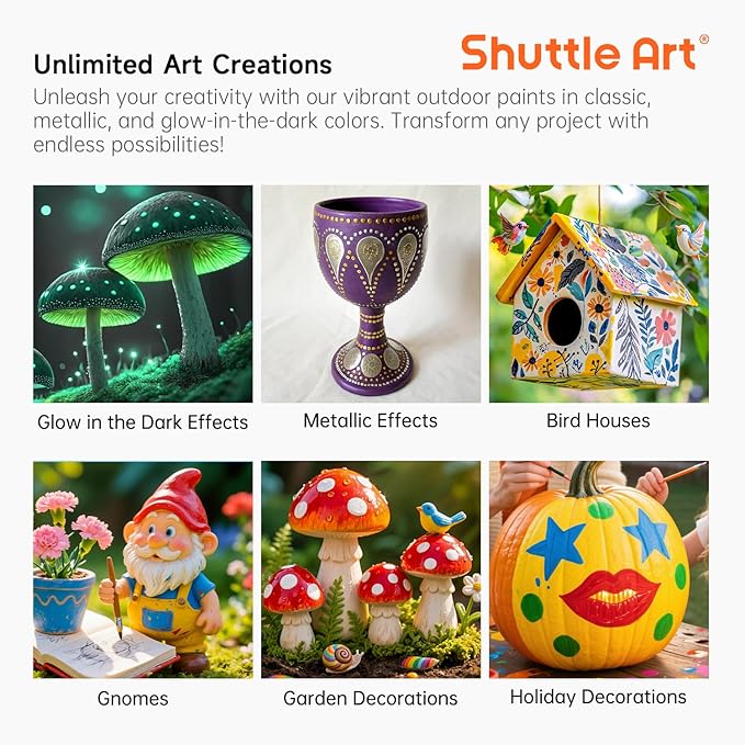 Shuttle Art Outdoor Acrylic Paint Set, 36 Colors 2oz/60ml Waterproof Acrylic - Image 8