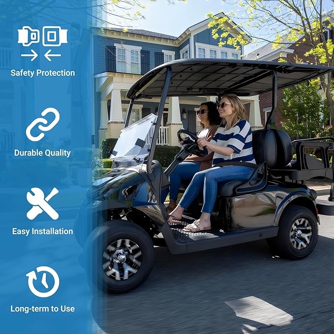 Universal Golf Cart Seat Belt Kit, Seat Belts Kit 4 Passengers (2+2), Retractable Belts Max Length 47" Golf Cart Seat Belts Fits 4-Seats Golf Car for EZGO, Yamaha Club Car