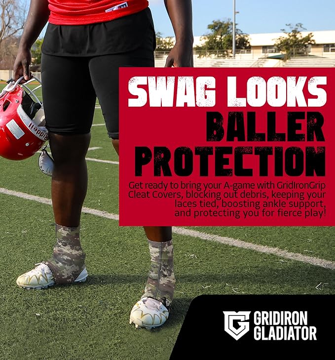 Gridiron Gladiator Cleat Covers - Football Spats - Football Cleat Socks - Cleat Spats for Soccer, Baseball & Softball