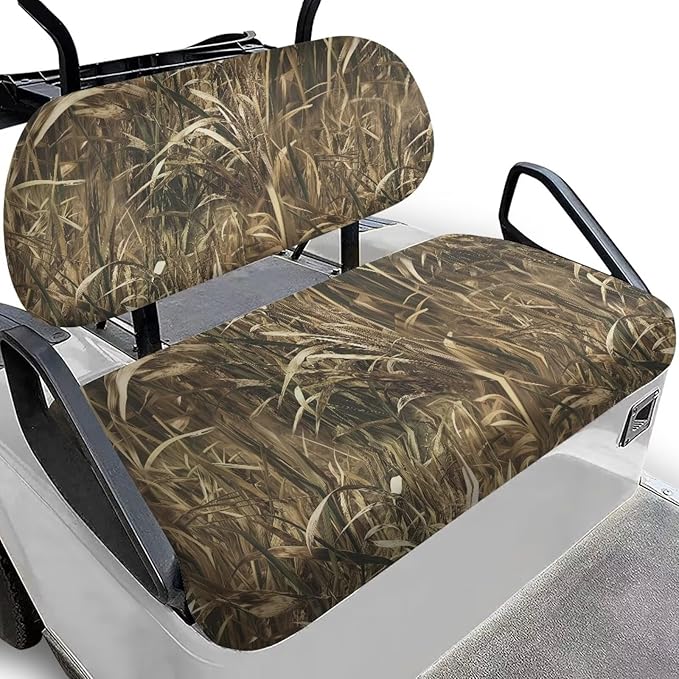 Bulopur Duck Hunting Camo Golf Cart Seat Cover for Bench and Backrest 2 Piece Golf Cart Seat Towel Covers Club Car Ezgo Tex Golfcart Accessories Cushion Cover