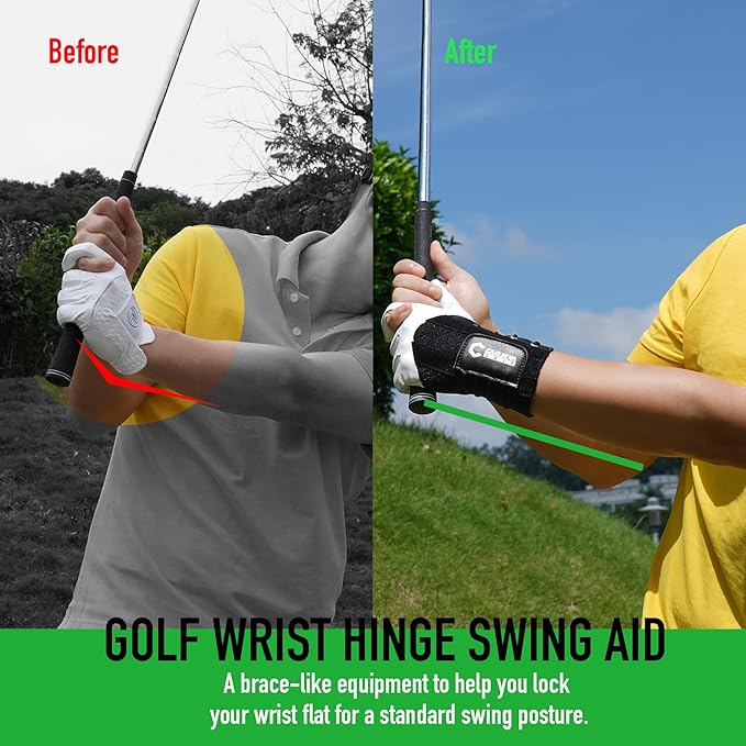 GAIARENA Golf Wrist Training Aid Wrist Hinge Trainer Brace, Effective Golf Swing Training Equipment to Correct Wrist Angle Swing Posture & Develop Muscle Memory for Beginner Golfers【Patent Pending】