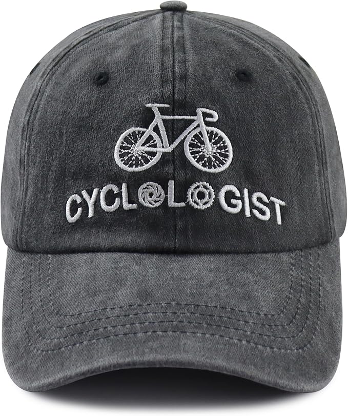 Cyclist Hat for Men Women, Classic Adjustable Cotton Cycologist Embroidered Baseball Cap