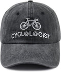 Cyclist Hat for Men Women, Classic Adjustable Cotton Cycologist Embroidered Baseball Cap