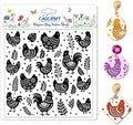 CHGCRAFT Artistic Chicken Silhouette Polymer Clay Texture Sheet Plant Leaves by chgcraft