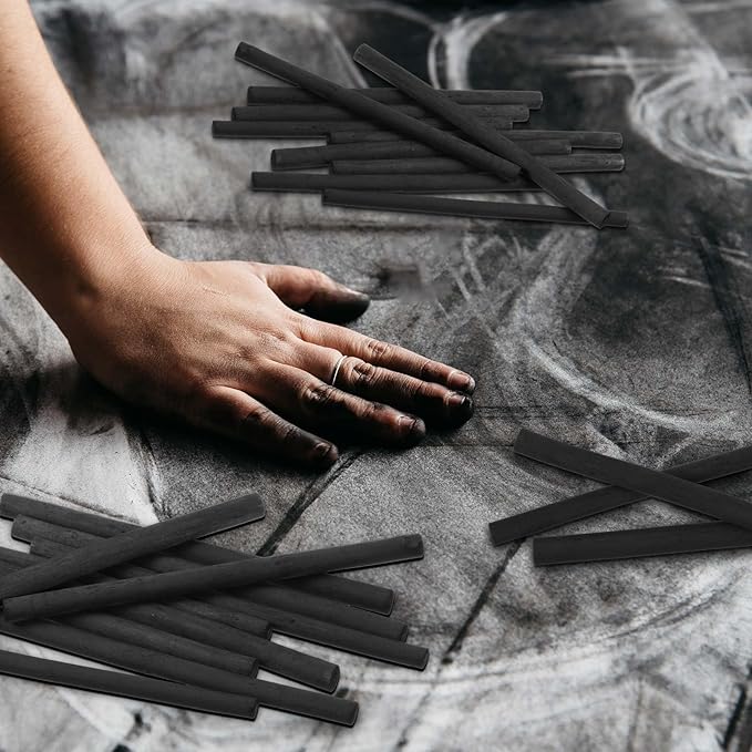 Gueevin 50 Pcs Willow Charcoal Sticks, Willow Charcoal, and Fine Art Christmas - Image 6