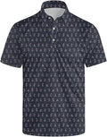 Golf Polo Shirts for Men Funny Print Short Sleeve Golf Shirts Performance Golf Polos