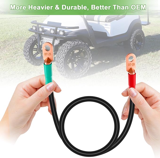 10L0L 3 Awg Golf Cart Heavy Duty Battery Cables for 48 Volt Club Car DS & Precedent 1994 Up, 7 PCS Pure Copper Golf Battery Wiring Cables, 14"+41" Long