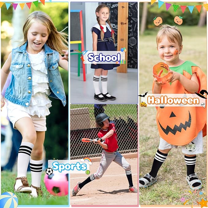 Olreco Toddler Soccer Socks Kids Baseball Socks Youth Softball Sock for Girls Boys Football Sock Boys Athletic Accessories