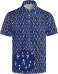 Golf Polo Shirts for Men Funny Print Short Sleeve Golf Shirts Performance Golf Polos