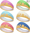 6 Pcs Baseball Drip Headband Ice Cream Drip Teenager Sweatband Multi-Color Elastic Polyester for Baseball Football Golf Sports Women and Men Accessories