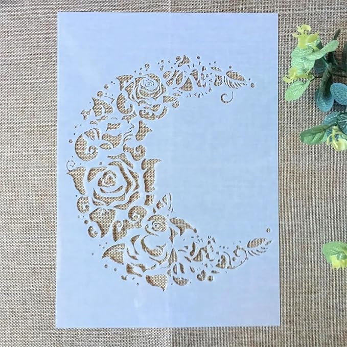 TIAMECH A4 Reusable Moon Flower Stencil - Image 2