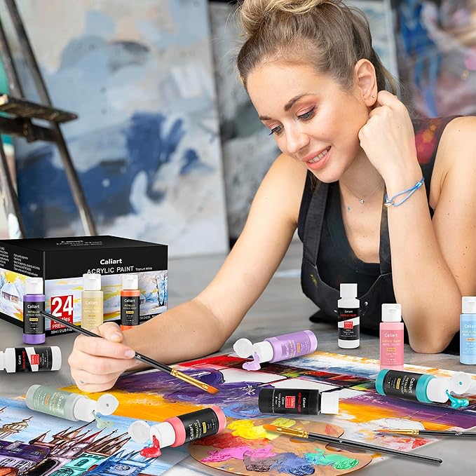 Caliart Black Acrylic Paint - Image 3