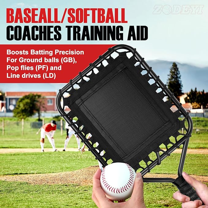 Baseball Racket for Fly Balls, Grounders, and Line Drives - Softball/Baseball Fungo Bat for Coaches and Parents to Help with Auxiliary Training - Attach a Racket Bag and Winding Tape