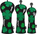 Craftsman Golf Green Lucky Clover Driver Wood Hybrid Headcover Blade Mallet Putter Cover for Scotty Cameron Taylormade Odyssey Also for Custom Version with Your Name Stitched