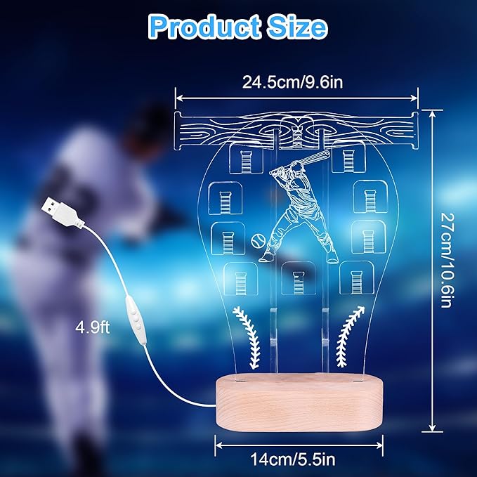 Loscarol Championship Ring Display Case, 10 Slots Baseball Ring Holder Case with LED Light, Acrylic Championship Ring Display Stand for Collection Sports Champion Rings