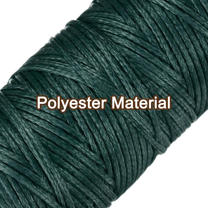 uxcell Leather Sewing Waxed Thread, 55 Yards / 50m 0.8mm 150D Flat Polyester - Image 3