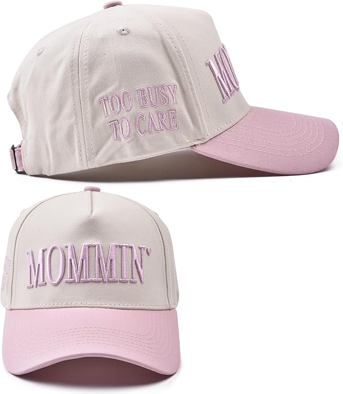 Womens Trucker Hat - with Mommin Embroidery Ponytail Fit - Mothers Day Great Gifts for Mom Wife Stepmom