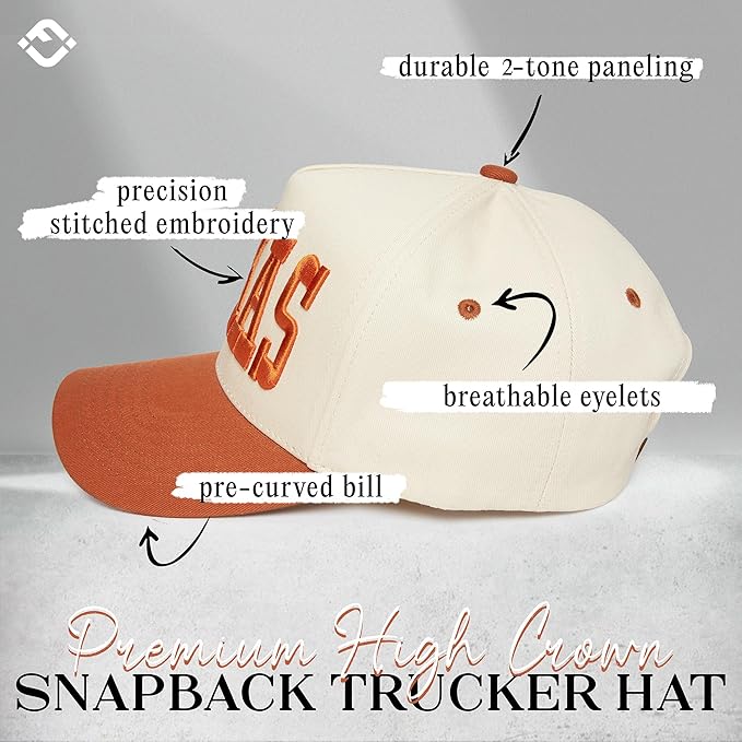 Funky Junque Trucker Hat Women Men 2-Tone Baseball Cap – Vintage Western Style Embroidered Snapback, Premium Cotton Blend