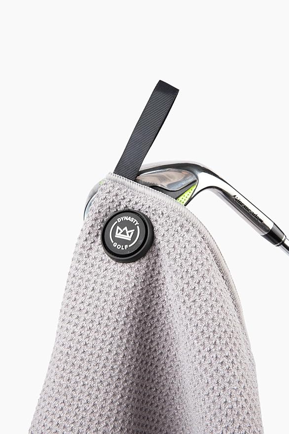 Magnetic Golf Towel for Golf Bags - Microfiber Golf Towels for Men & Women - Waffle Golf Bag Towel with Magnet (Gray)