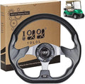 10L0L Golf Cart Steering Wheel, Universal Design Fit for Yamaha, EZGO RXV & TXT, Club Car DS, Club Car Precedent Tempo, Most Golf Cart (Magnet Gray)
