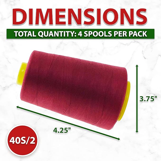 Mandala Crafts 4 Pack of Serger Threads Cones Spools - Image 4