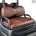 NOKINS Golf Cart Diamond Seat Covers Kit, Fit for Yamaha Drive/Drive2 OEM Standard Front Seat Cushion, No Nails Required & Easy to Clean, Breathable Vinyl Seat Covers (Brown and Brown 8438)