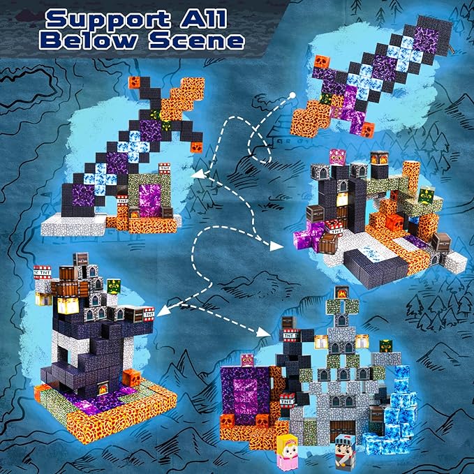 Goody King 150 PCS Magnetic Building Blocks, Dark Castle Set Magnetic Blocks - Image 3