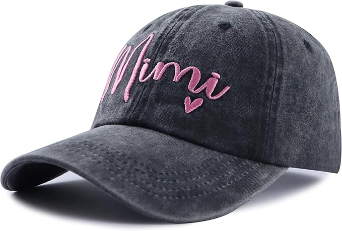Gigi Mimi Hats for Women, Adjustable Cotton Embroidered Grandma Baseball Cap